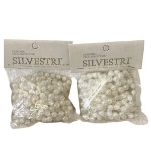 new‎ Vintage Silvestri 2 Iridescent Pearl Plastic  Bead Christmas Garlands 16 Ft